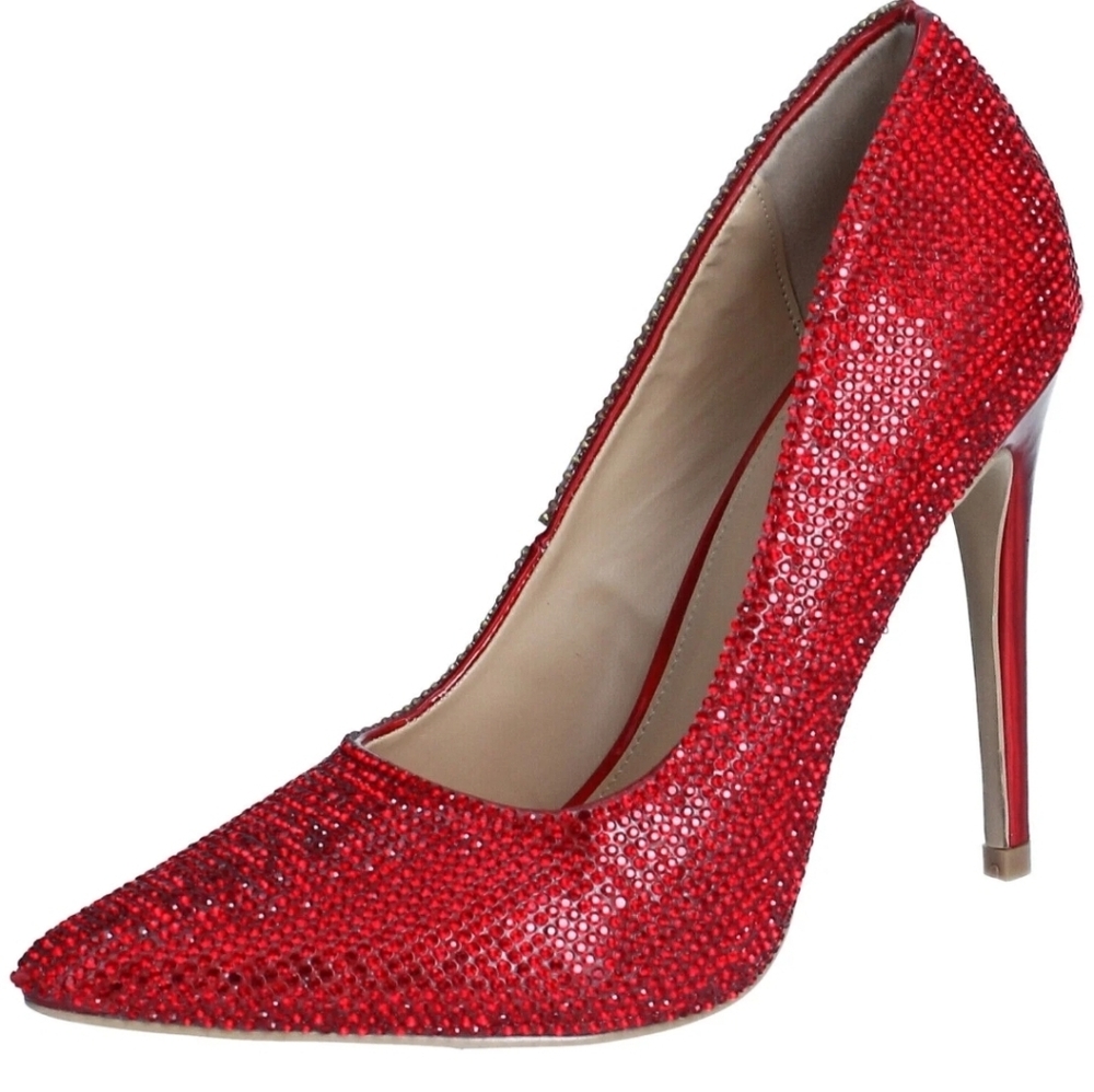 New in Box Lauren Lorraine Dori Glitter Red Heels